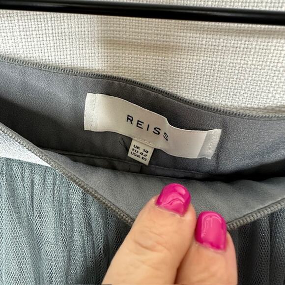 Reiss Gray Crystal Tulle Midi Skirt - Picture 3 of 5
